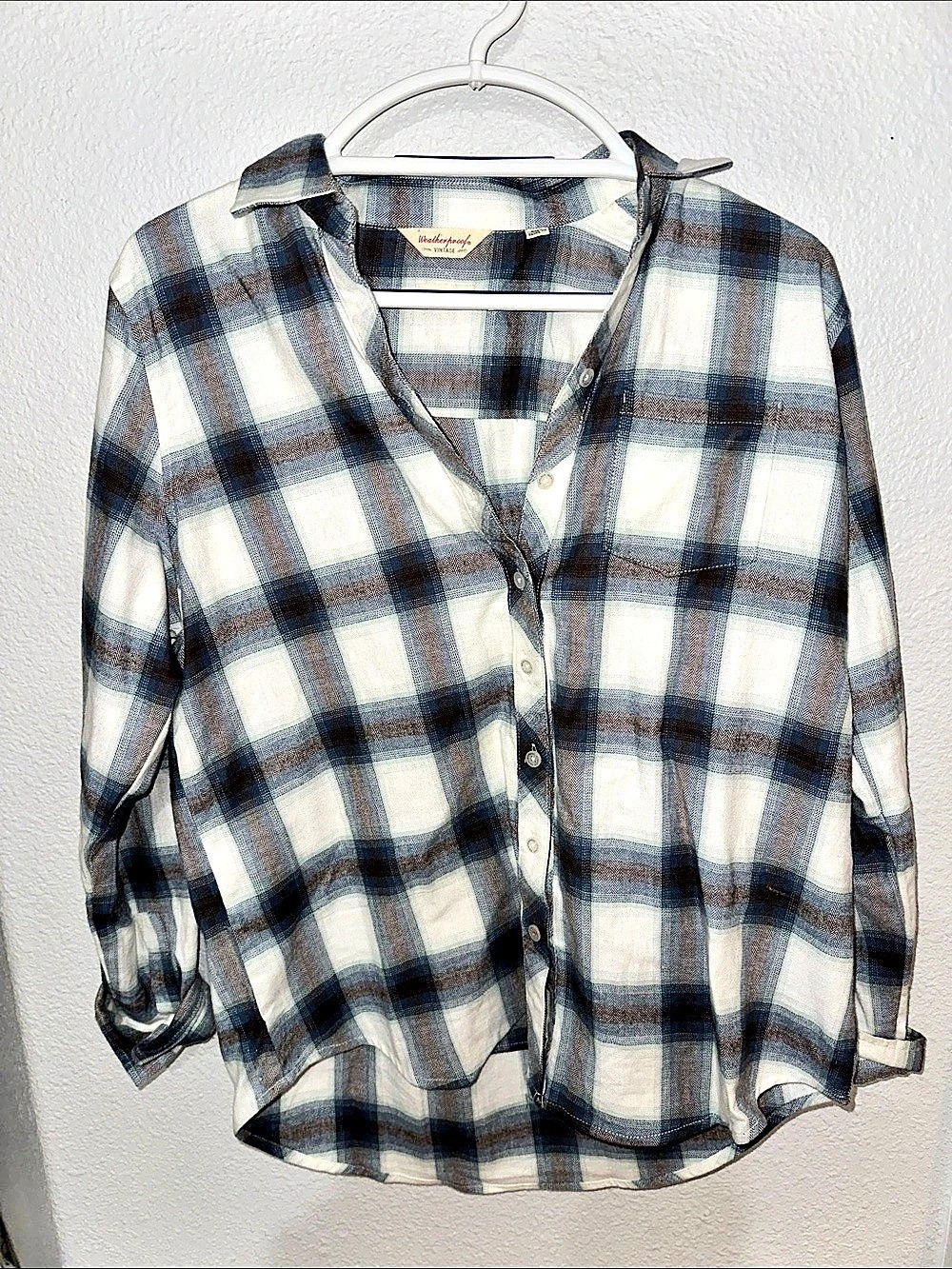 Weatherproof Plaid Button Down Cotton Shirt Size Small Like New